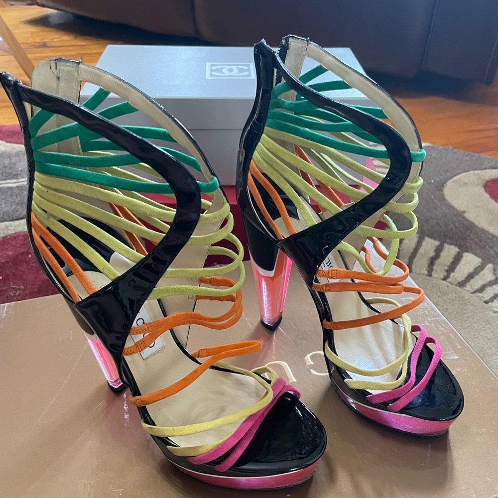 Jimmy Choo Colorful Luminescent Sandals RARE - $2,500 Retail - Size 39.5.